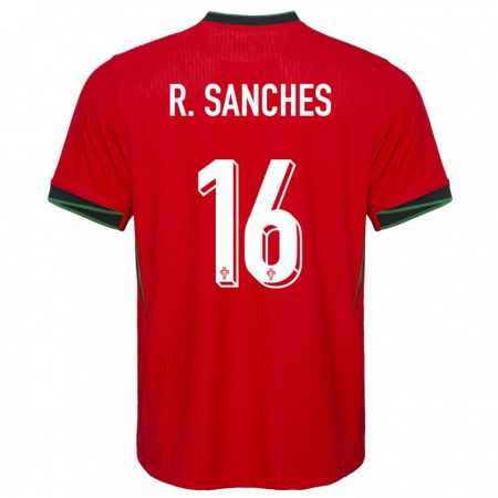 Kandiny Homme Maillot Portugal Renato Sanches #16 Rouge Tenues Domicile 24-26 T-Shirt