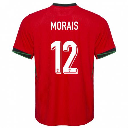Kandiny Homme Maillot Portugal Patricia Morais #12 Rouge Tenues Domicile 24-26 T-Shirt