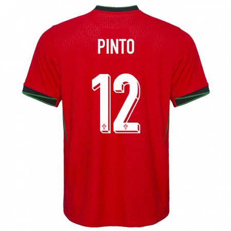 Kandiny Homme Maillot Portugal Diogo Pinto #12 Rouge Tenues Domicile 24-26 T-Shirt