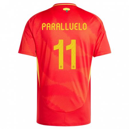 Kandiny Homme Maillot Espagne Salma Paralluelo #11 Rouge Tenues Domicile 24-26 T-Shirt