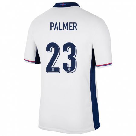 Kandiny Homme Maillot Angleterre Cole Palmer #23 Blanc Tenues Domicile 24-26 T-Shirt
