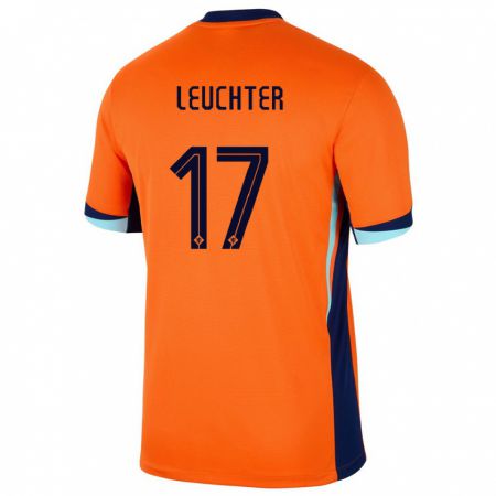 Kandiny Homme Maillot Pays-Bas Romee Leuchter #17 Orange Tenues Domicile 24-26 T-Shirt
