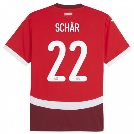 Kandiny Homme Maillot Suisse Fabian Schar #22 Rouge Tenues Domicile 24-26 T-Shirt