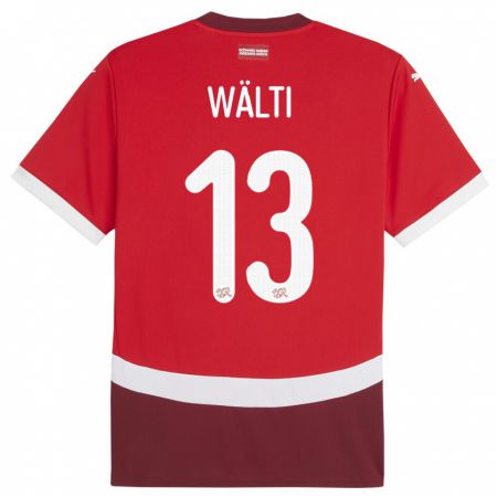 Kandiny Homme Maillot Suisse Lia Walti #13 Rouge Tenues Domicile 24-26 T-Shirt