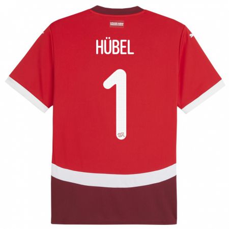 Kandiny Homme Maillot Suisse Marvin Hubel #1 Rouge Tenues Domicile 24-26 T-Shirt