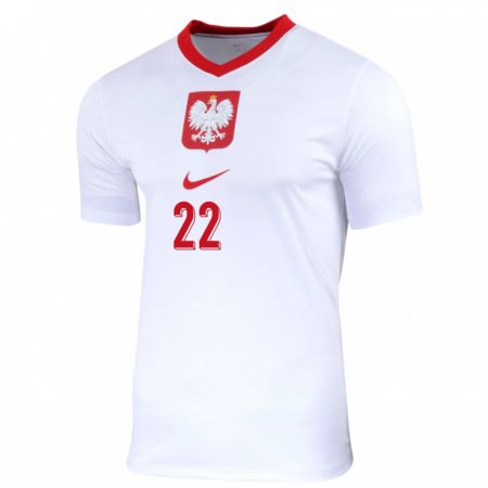 Kandiny Homme Maillot Pologne Oliwia Szperkowska #22 Blanc Tenues Domicile 24-26 T-Shirt