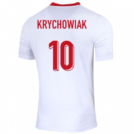 Kandiny Homme Maillot Pologne Grzegorz Krychowiak #10 Blanc Tenues Domicile 24-26 T-Shirt
