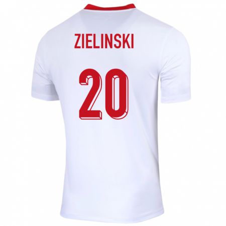 Kandiny Homme Maillot Pologne Piotr Zielinski #20 Blanc Tenues Domicile 24-26 T-Shirt