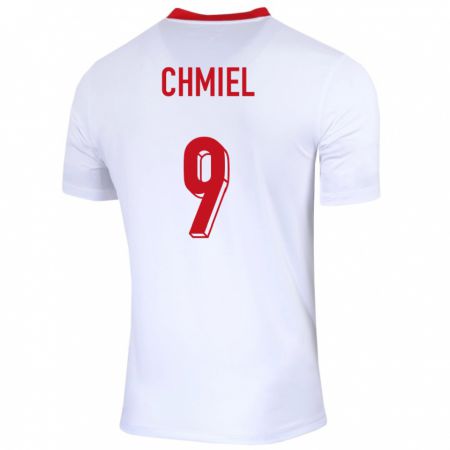 Kandiny Homme Maillot Pologne George Chmiel #9 Blanc Tenues Domicile 24-26 T-Shirt