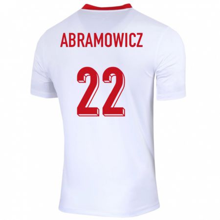 Kandiny Homme Maillot Pologne Slawomir Abramowicz #22 Blanc Tenues Domicile 24-26 T-Shirt