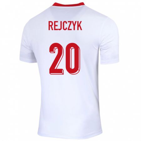 Kandiny Homme Maillot Pologne Filip Rejczyk #20 Blanc Tenues Domicile 24-26 T-Shirt