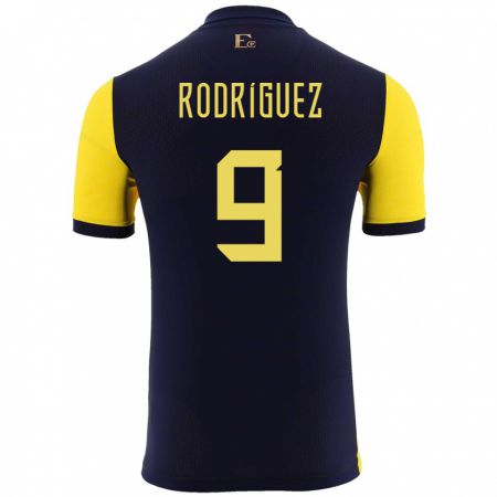 Kandiny Homme Maillot Équateur Ingrid Rodriguez #9 Jaune Tenues Domicile 24-26 T-Shirt