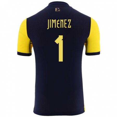 Kandiny Homme Maillot Équateur Tony Jimenez #1 Jaune Tenues Domicile 24-26 T-Shirt