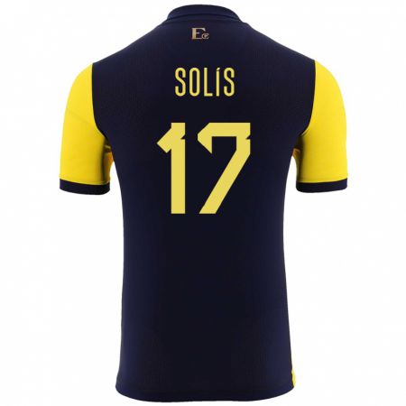 Kandiny Homme Maillot Équateur Mathias Solis #17 Jaune Tenues Domicile 24-26 T-Shirt