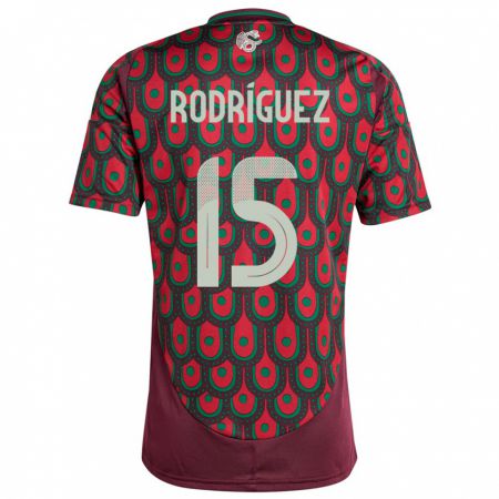 Kandiny Homme Maillot Mexique Jorge Rodriguez #15 Bordeaux Tenues Domicile 24-26 T-Shirt