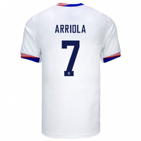 Kandiny Homme Maillot États-Unis Paul Arriola #7 Blanc Tenues Domicile 24-26 T-Shirt