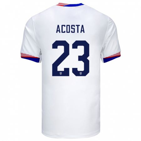 Kandiny Homme Maillot États-Unis Kellyn Acosta #23 Blanc Tenues Domicile 24-26 T-Shirt
