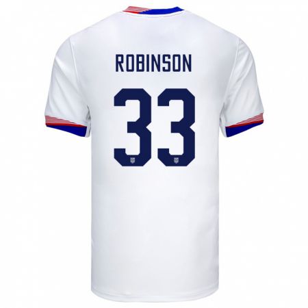 Kandiny Homme Maillot États-Unis Antonee Robinson #33 Blanc Tenues Domicile 24-26 T-Shirt