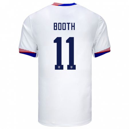 Kandiny Homme Maillot États-Unis Zach Booth #11 Blanc Tenues Domicile 24-26 T-Shirt