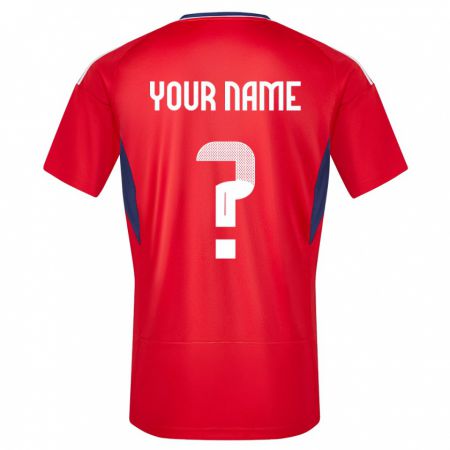 Kandiny Homme Maillot Costa Rica Votre Nom #0 Rouge Tenues Domicile 24-26 T-Shirt