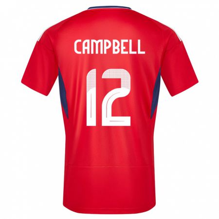 Kandiny Homme Maillot Costa Rica Joel Campbell #12 Rouge Tenues Domicile 24-26 T-Shirt