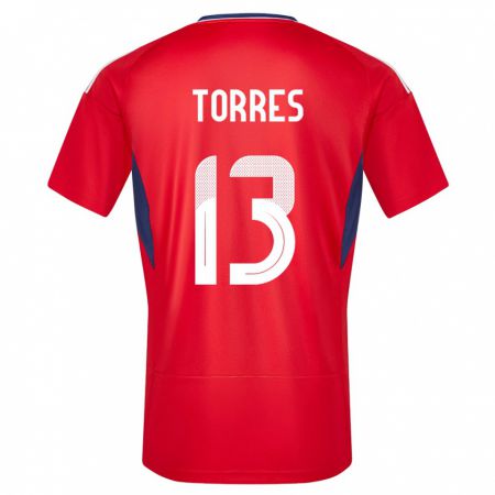 Kandiny Homme Maillot Costa Rica Gerson Torres #13 Rouge Tenues Domicile 24-26 T-Shirt