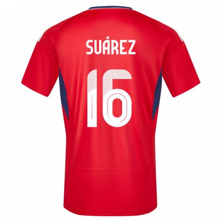 Kandiny Homme Maillot Costa Rica Aaron Suarez #16 Rouge Tenues Domicile 24-26 T-Shirt