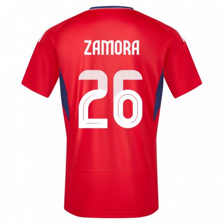 Kandiny Homme Maillot Costa Rica Alvaro Zamora #26 Rouge Tenues Domicile 24-26 T-Shirt