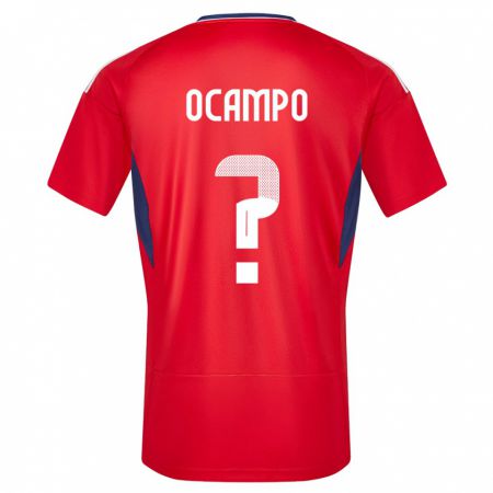 Kandiny Homme Maillot Costa Rica Benjamin Ocampo #0 Rouge Tenues Domicile 24-26 T-Shirt