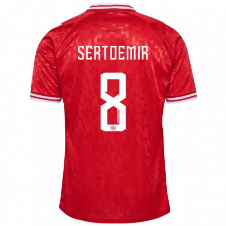 Kandiny Homme Maillot Danemark Zidan Sertdemir #8 Rouge Tenues Domicile 24-26 T-Shirt