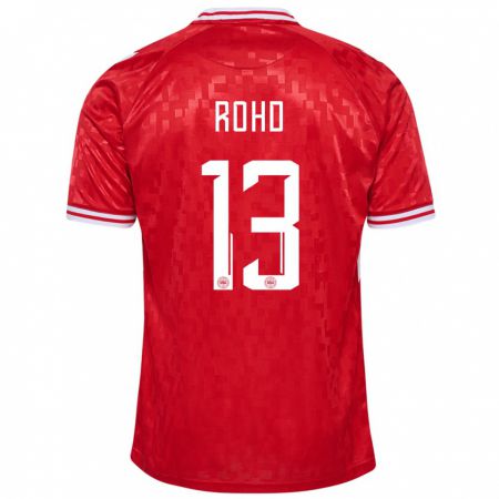 Kandiny Homme Maillot Danemark Emil Rohd #13 Rouge Tenues Domicile 24-26 T-Shirt