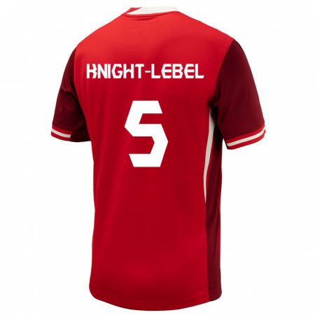 Kandiny Homme Maillot Canada Jamie Knight-Lebel #5 Rouge Tenues Domicile 24-26 T-Shirt