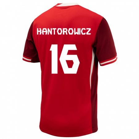 Kandiny Homme Maillot Canada Dominic Kantorowicz #16 Rouge Tenues Domicile 24-26 T-Shirt