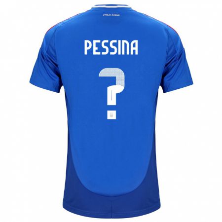 Kandiny Homme Maillot Italie Massimo Pessina #0 Bleu Tenues Domicile 24-26 T-Shirt