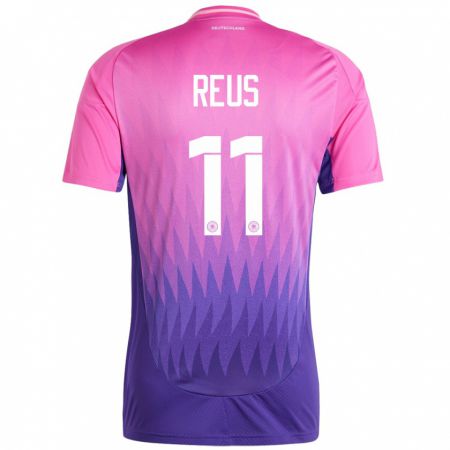 Kandiny Homme Maillot Allemagne Marco Reus #11 Rose-Mauve Tenues Extérieur 24-26 T-Shirt