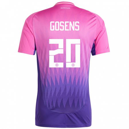 Kandiny Homme Maillot Allemagne Robin Gosens #20 Rose-Mauve Tenues Extérieur 24-26 T-Shirt