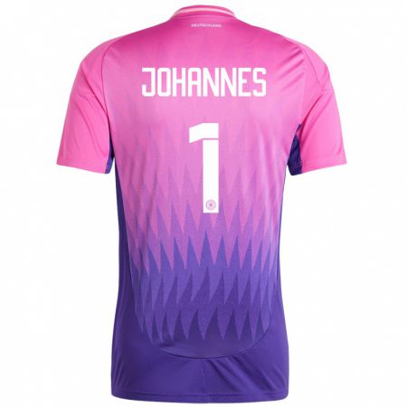 Kandiny Homme Maillot Allemagne Stina Johannes #1 Rose-Mauve Tenues Extérieur 24-26 T-Shirt
