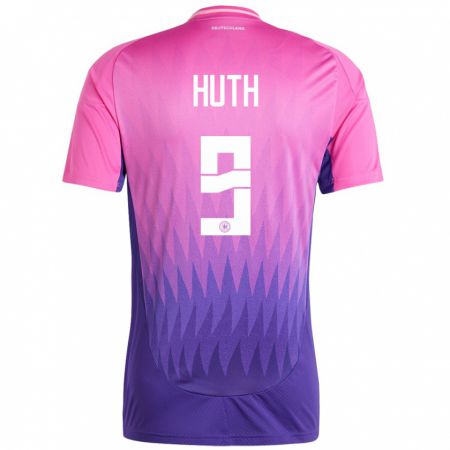 Kandiny Homme Maillot Allemagne Svenja Huth #9 Rose-Mauve Tenues Extérieur 24-26 T-Shirt