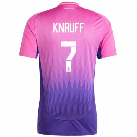 Kandiny Homme Maillot Allemagne Ansgar Knauff #7 Rose-Mauve Tenues Extérieur 24-26 T-Shirt