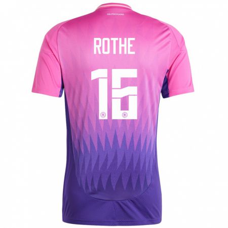Kandiny Homme Maillot Allemagne Tom Rothe #16 Rose-Mauve Tenues Extérieur 24-26 T-Shirt