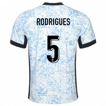 Kandiny Homme Maillot Portugal Rafael Rodrigues #5 Bleu Crème Tenues Extérieur 24-26 T-Shirt