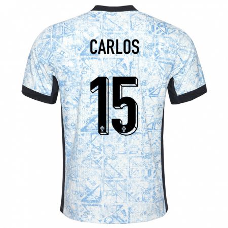 Kandiny Homme Maillot Portugal Ze Carlos #15 Bleu Crème Tenues Extérieur 24-26 T-Shirt