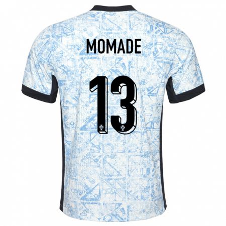 Kandiny Homme Maillot Portugal Rayhan Momade #13 Bleu Crème Tenues Extérieur 24-26 T-Shirt