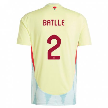 Kandiny Homme Maillot Espagne Ona Batlle #2 Jaune Tenues Extérieur 24-26 T-Shirt