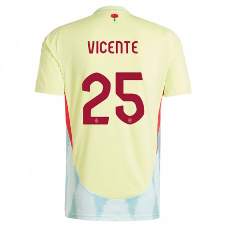Kandiny Homme Maillot Espagne Ainhoa Vicente #25 Jaune Tenues Extérieur 24-26 T-Shirt