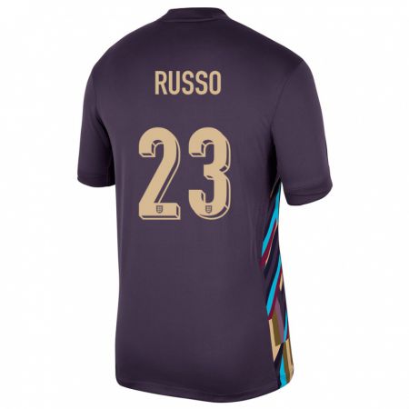 Kandiny Homme Maillot Angleterre Alessia Russo #23 Raisins Noirs Tenues Extérieur 24-26 T-Shirt