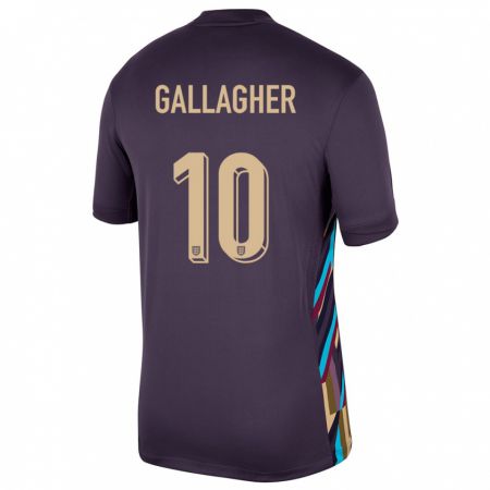 Kandiny Homme Maillot Angleterre Conor Gallagher #10 Raisins Noirs Tenues Extérieur 24-26 T-Shirt