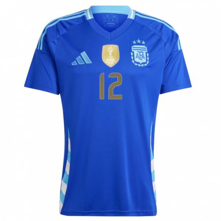 Kandiny Homme Maillot Argentine Franco Herrera #12 Bleu Tenues Extérieur 24-26 T-Shirt