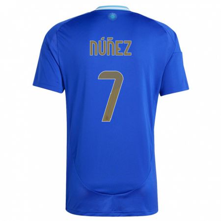 Kandiny Homme Maillot Argentine Romina Nunez #7 Bleu Tenues Extérieur 24-26 T-Shirt