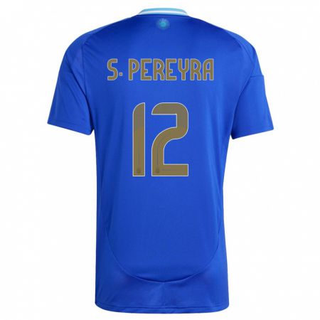 Kandiny Homme Maillot Argentine Solana Pereyra #12 Bleu Tenues Extérieur 24-26 T-Shirt